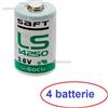 Saft 4 batterie Litio SAFT LS14250 1/2 AA 3,6V Li/SoCl2 mezza stilo