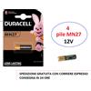 Duracell 4 pile alcaline MN27 A27 12V DURACELL x sensori allarmi antifurto telecomando