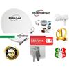 TELESYSTEM KIT SAT BALCONI+STAFFA RINGHIERE: PARABOLA 60CM+LNB 1 USCITA +CAVO+SAT FINDER