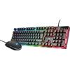 TRUST KIT AZOR USB TASTIERA + MOUSE GXT838 Retroilluminata LED RGB Gaming italia