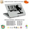 Black Bit Adesivo notebook ghepard bansky style sticker cheetah bar code pvc cropped black