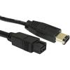 GI229 GC1002 - 3 metri 9PIN M AL 6 PIN M FIREWIRE 800-400 NERO CAVO DI PIOMBO