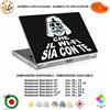 Black Bit Star wars la forza WI-FI adesivo notebook tablet sticker pvc cropped black white