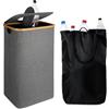 Relaxdays Contenitore per bottiglie vuote 100 l, sacchetto lavabile, 70x42x34 cm, con coperchio, feltro, grigio