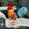 Statuetta di gallo in metallo, scultura artistica, statua da esterno in ferro,