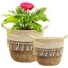 2 Coprivaso Vimini Grande, Cesto per Piante Da Interno, Cesta Piante Seagrass, V