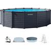 Intex Piscina fuori terra rotonda 26384ND 478 X 124 cm Graphite Gray frame Rotex