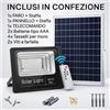 Faro LED Solare 800W + Pannello e Telecomando Impermeabile IP67 Esterno Giardino