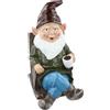 Sedia a Dondolo Gnomo in Resina Decorativa per Giardino Esterno Estetica e Charm