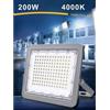 TrAdE Shop Traesio FARO LED 200W ULTRA SLIM ESTERNO GRIGIO IP65 LUCE 6500K 4000K 3000K FS200W-G5