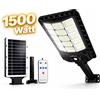 Faro Solare 1500W LED Esterno con Pannello Lampione Crepuscolare con Staffa