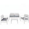 TrAdE Shop Traesio SET SALOTTO GIARDINO ESTERNO CON DIVANO 2 POLTRONE TAVOLINO EFFETTO RATTAN CON C