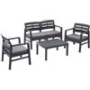 TrAdE Shop Traesio SET SALOTTO DA ESTERNO ARREDO GIARDINO JAVA CON TAVOLINO 2 POLTRONE DIVANO CON C