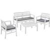 TrAdE Shop Traesio SET SALOTTO DA ESTERNO ARREDO GIARDINO JAVA CON TAVOLINO 2 POLTRONE DIVANO CON C
