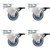 vidaXL 4x Ruote Girevoli Gemellate con Doppio Freno Rotelle Ruotine Girelle vidaXL