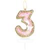 Does not apply Happy 3Rd Birthday Butterfly Numero 3 Candele, Candele Oro Rosa per Torta Cupcak