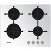 WHIRLPOOL GOA 6423 WH PIANO COTTURA IN VETRO 4 FUOCHI A GAS 60 CM BIANCO