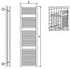 GEBER TERMOARREDO 180X55 BIANCO RAL9010 ATTACCHI LATERALI SU MISURA PER SOSTITUZIONE