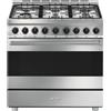 SMEG CUCINA 90CM B91GMX2 FORNO TERMOVENTILATO 6 FUOCHI A GAS ACCIAIO INOX