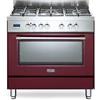 De'Longhi DELONGHI PRO96MRED CUCINA 90X60 FORNO MULTIFUNZIONE 5 FUOCHI PIZZA BORDEAUX