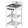 STAYLUX Cucina Portatile Fornello Campeggio STAYLUX Gas 4 fuochi 60cm Bianco CUCINOTTO-W