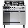 Lofra Cucina a Gas 5 Fuochi Forno a Gas Ventilato 80x60cm Classe A Inox MT86GV/C Lofra