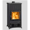 LA NORDICA EXTRAFLAME LA NORDICA 3000830 FEDORA.16 STEEL NERO ANTRACITE STUFA A LEGNA POTENZA 8.3 KW