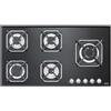 LOFRA PIANO COTTURA GAS MARTE HGN950 90CM 5 FUOCHI FINITURE VETRO NERO
