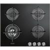 De'Longhi DE LONGHI NSL460N PIANO COTTURA IN VETRO 60 CM 4 FUOCHI GRIGLIE GHISA NERO