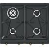 Smeg Piano Cottura 4 Fuochi a Gas 70 cm 1 Tripla Corona Nero Smeg SRV864AOGH