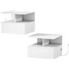 HOMCOM Set 2 Comodini per Camera da Letto Sospesi con Cassetto Bianco