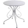 Vacchetti Tavolo Metallo Bianco diametro 70 cm ESTERNO VERANDA GIARDINO