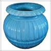 Arreden Brocca vaso in ceramica artistica anfora blu celeste dipinta portaombrelli h 40