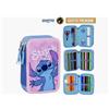 Disney Astuccio con Zip 3 Scomparti Personaggi Vari con Colori Giotto e Accessori