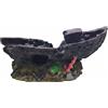 TrAdE Shop Traesio NAVE BARCA 22.5x9.5x10CM SOTTOMARINO ORNAMENTO PER ACQUARIO DECORAZIONI PIETRA