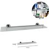 TrAdE Shop Traesio MENSOLA VETRO PER BAGNO IN ACCIAIO 50x15CM CON FISSAGGIO A PARETE MURO ELLITTICA