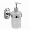 Cleafe DISPENSER PORTA SAPONE LIQUIDO VETRO SATINATO FISSAGGIO PARETE BAGNO OVALE 52011