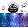 TrAdE Shop Traesio PROIETTORE A SFERA LED LUCI EFFETTI DISCOTECA DJ RGB MULTICOLORE USB SD CARD Off