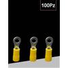 TrAdE Shop Traesio SET 100PZ CAPICORDA TERMINALE AD OCCHIELLO ISOLATO PER CAVI 2.5-4MM² M4 RV3.5-4