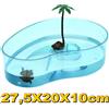 TrAdE Shop Traesio TARTARUGHIERA TRASPARENTE CON PALMA 27,5x20x10CM ACQUARIO VASCA PER TARTARUGHE