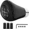 TrAdE Shop Traesio POMELLO LEVA CAMBIO PELLE UNIVERSALE PER AUTO 5 MARCE ADATTATORI 8MM 10MM 12MM