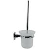 Cleafe PORTA SCOPINO WC COMPLETO VETRO SATINATO FISSAGGIO A PARETE BAGNO SQUARE 59193