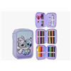 Disney Astuccio con Zip 3 Scomparti Personaggi Vari con Colori Giotto e Accessori