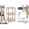 TrAdE Shop Traesio MOBILE SCAFFALE IN LEGNO 3 RIPIANI MENSOLE 35X30X70CM ARREDAMENTO CASA BAGNO