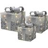 Vestiamo Casa Set 3 pacchi Regalo Bianco Oro Silver 25 20 15 Cm Illuminati A LED quadro Rotex
