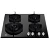 LA GERMANIA PIANO COTTURA A GAS P604LLAGGN 60CM VETRO NERO 4 FUOCHI MONOBLOC