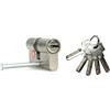 TrAdE Shop Traesio CILINDRO EUROPEO SICUREZZA 70MM PORTA SERRATURA 5 CHIAVI LUCCHETTO CATENACCIO