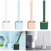TrAdE Shop Traesio SCOPINO PER WC BAGNO SPAZZOLA PER PULIZIA IN SILICONE CON PORTASCOPINO DA MURO