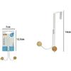 TrAdE Shop Traesio APPENDIABITI APPENDINO DA PORTA METALLO BIANCO PALLINE LEGNO 2 GANCI POSTI 79552