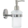 Cleafe DISPENSER PORTA SAPONE PER SAPONE LIQUIDO IN ACCIAIO SATINATO VETRO ACCESSORIO B